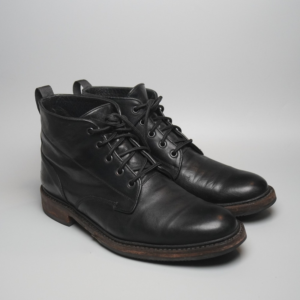 Rag & Bone Spencer Chukka Boots Black Leather Mens Size 42 Lace Up Made in Italy